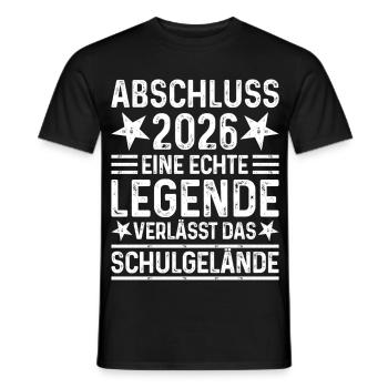 Abschluss 2026 Legende verlässt das Schulgelände - Männer T-Shirt - Schwarz - Vorne - AI Model Male 178 light (178cm)