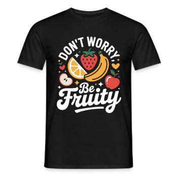 Don't Worry Be Fruity - Men's T-Shirt - black - Front - AI Model Male 178 light (178cm)