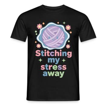 Ich nähe meinen Stress weg, lustiger Häkelliebhaber - Männer T-Shirt - Schwarz - Vorne - AI Model Male 178 light (178cm)