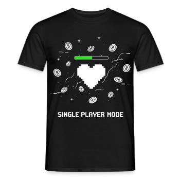 Single Player Mode Gamer Heart - Men's T-Shirt - black - Front - AI Model Male 178 light (178cm)