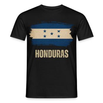 Drapeau du grunge hondurais, j’adore le Honduras - T-shirt homme - noir - Devant - AI Model Male 178 light (178cm)