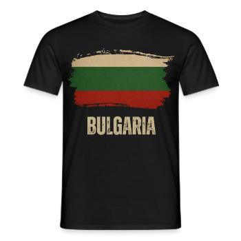 Bulgarische Grunge-Flagge, ich liebe Bulgarien - Männer T-Shirt - Schwarz - Vorne - AI Model Male 178 light (178cm)