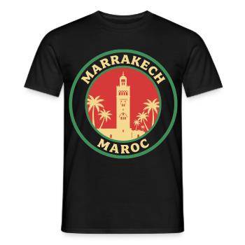 Marrakech Maroc Marocain Marocaine - T-shirt homme - noir - Devant - AI Model Male 178 light (178cm)