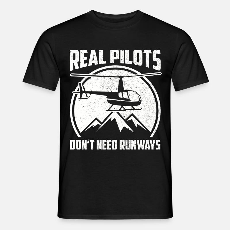 Hubschrauberpilot Helikopterpilot - Männer T-Shirt - Schwarz