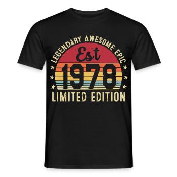48th Anniversary - Vintage Gift 1978 - Men's T-Shirt - black - Front - AI Model Male 178 light (178cm)