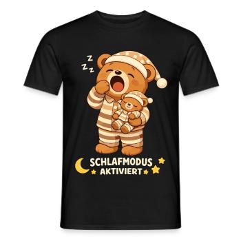 Sleep Shirt Sleeping Pajamas Teddy Bear Sleep Mode - Men's T-Shirt - black - Front - AI Model Male 178 light (178cm)
