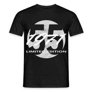 55e anniversaire 1971 cadeau pour hommes et femmes - T-shirt homme - noir - Devant - AI Model Male 178 light (178cm)