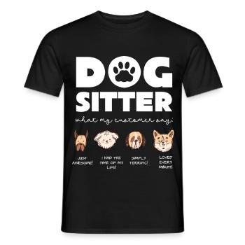 Hundesitter Humor: Niedliche Hunde Zeichnung - Männer T-Shirt - Schwarz - Vorne - AI Model Male 178 light (178cm)