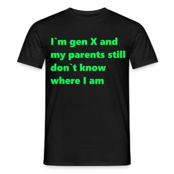 GenX - Männer T-Shirt - Schwarz - Vorne - AI Model Male 178 light (178cm)