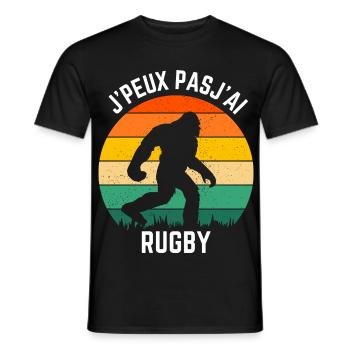 Sasquatch Rugby Retro Soleil - T-shirt homme - noir - Devant - AI Model Male 178 light (178cm)