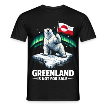 Le Groenland n’est pas à vendre, Drapeau Bear Dic - T-shirt homme - noir - Devant - AI Model Male 178 light (178cm)