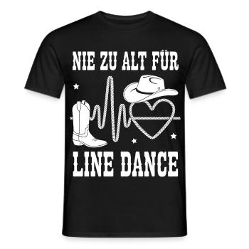 Never too old for line dancing - Men's T-Shirt - black - Front - AI Model Male 178 light (178cm)