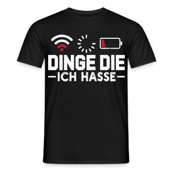 Nerd Computer DINGE DIE ICH HASSE LUSTIG - Männer T-Shirt - Schwarz - Vorne - AI Model Male 178 light (178cm)