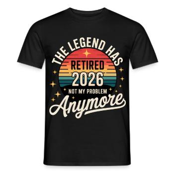 Retired 2026 Funny Retirement Graphic Women Men  - T-shirt homme - noir - Devant - AI Model Male 178 light (178cm)