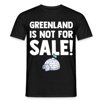Greenland is not for Sale - Denmark Europe - Men's T-Shirt - black - Front - AI Model Male 178 light (178cm)