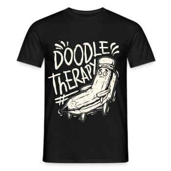 Doodle Kritzeln Zeichnung - Männer T-Shirt - Schwarz - Vorne - AI Model Male 178 light (178cm)