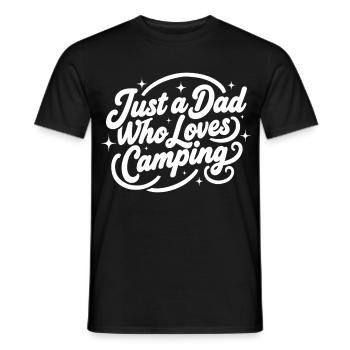Juste un papa qui adore le camping Idée cadeau de papa - T-shirt homme - noir - Devant - AI Model Male 178 light (178cm)
