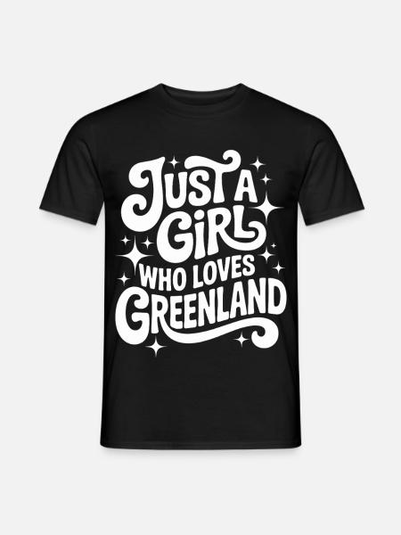 Just a Girl who Loves Greenland Grönland Fan - Männer T-Shirt - Schwarz