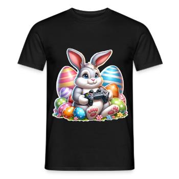 Osterhase Gaming Gamer - Männer T-Shirt - Schwarz - Vorne - AI Model Male 178 light (178cm)