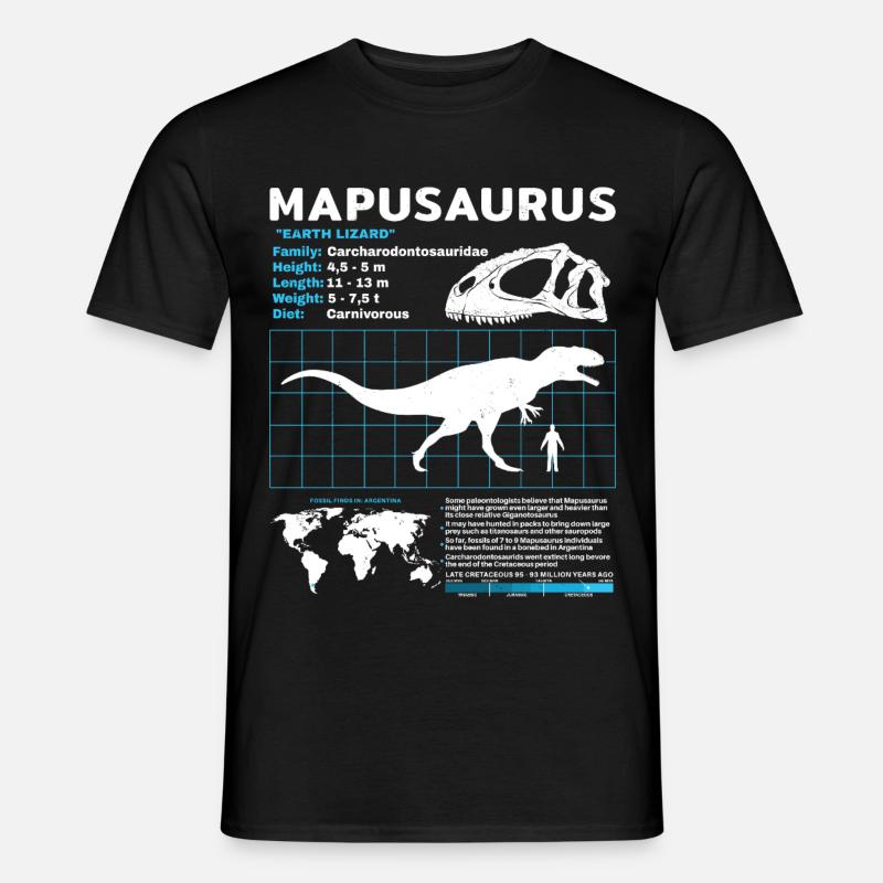 Mapusaurus Fact Sheet - Männer T-Shirt - Schwarz