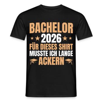 Bachelor 2026 Lange Ackern - Bachelor's Degree - Men's T-Shirt - black - Front - AI Model Male 178 light (178cm)