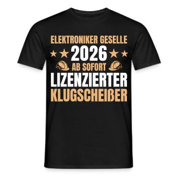 Technicien en électronique Compagnon 2026 Formation terminée - T-shirt homme - noir - Devant - AI Model Male 178 light (178cm)