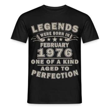 50th Birthday Gift Husband Original February 1976 - Men's T-Shirt - black - Front - AI Model Male 178 light (178cm)