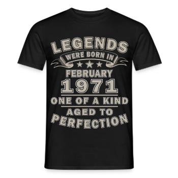 February 1971 - Gift February 1971 - Men's T-Shirt - black - Front - AI Model Male 178 light (178cm)