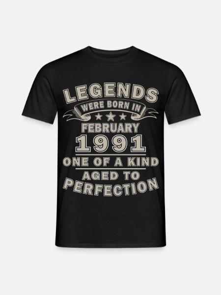 February 1991 Birthday Gift - Men's T-Shirt - black