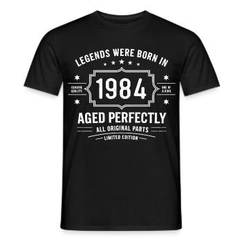 Original 1984 Vintage | Birthday Gift 1984 - Men's T-Shirt - black - Front - AI Model Male 178 light (178cm)