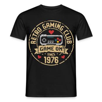 Vintage 1976 Birthday 1976 Gift 1976 - Men's T-Shirt - black - Front - AI Model Male 178 light (178cm)