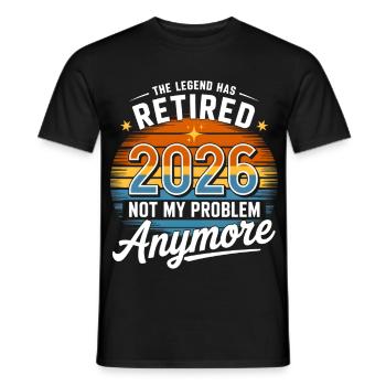 Retired 2026 Funny Retirement Graphic Women Men - T-shirt homme - noir - Devant - AI Model Male 178 light (178cm)