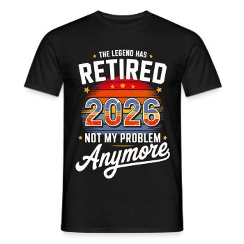 Retired 2026 Funny Retirement Graphic Women Men - T-shirt homme - noir - Devant - AI Model Male 178 light (178cm)