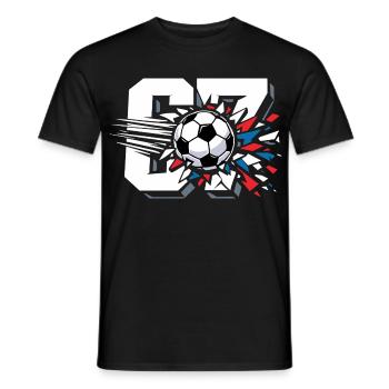 67 Fußball Six Seven Gen Alpha Viral Trend - Männer T-Shirt - Schwarz - Vorne - AI Model Male 178 light (178cm)