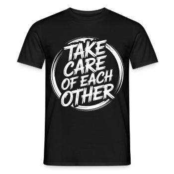 Take care of each other - Men's T-Shirt - black - Front - AI Model Male 178 light (178cm)