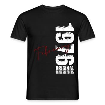 50th Birthday February 1976 Original Vintage - Men's T-Shirt - black - Front - AI Model Male 178 light (178cm)