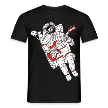 Astronaut guitarist - Men's T-Shirt - black - Front - AI Model Male 178 light (178cm)