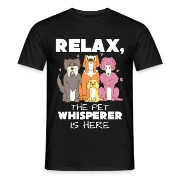 Relax, the animal whisperer is here - Men's T-Shirt - black - Front - AI Model Male 178 light (178cm)