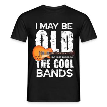 Alt aber Rock: Gitarre der Bands - Männer T-Shirt - Schwarz - Vorne - AI Model Male 178 light (178cm)