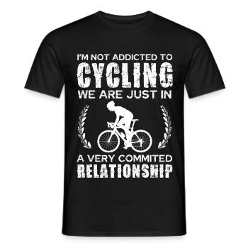 Amour à vélo — Dans une relation engagée - T-shirt homme - noir - Devant - AI Model Male 178 light (178cm)