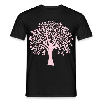 Silhouette icône Arbre Jumbo rose imprimé - T-shirt homme - noir - Devant - AI Model Male 178 light (178cm)