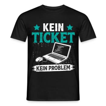 Nerd Computer NO TICKET NO PROBLEM FUNNY - Men's T-Shirt - black - Front - AI Model Male 178 light (178cm)