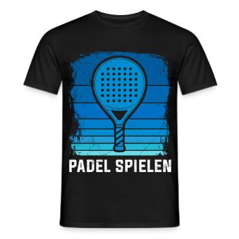 PADEL PLAY Padel Racket Sport Funny - Men's T-Shirt - black - Front - AI Model Male 178 light (178cm)