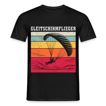 Paraglider GLEITSCHIRMFLIEGER LUSTIG - Men's T-Shirt - black - Front - AI Model Male 178 light (178cm)