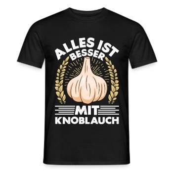 TOUT EST MIEUX AVEC DE L’AIL - T-shirt homme - noir - Devant - AI Model Male 178 light (178cm)