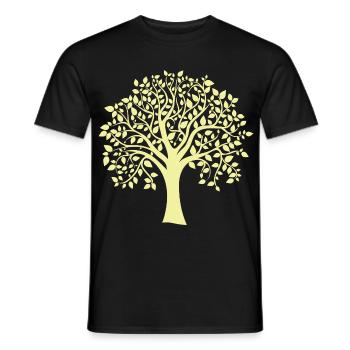 Silhouette jaune d’arbre jumbo imprimé - T-shirt homme - noir - Devant - AI Model Male 178 light (178cm)