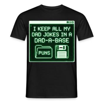 I Keep All My Dad Jokes In A Dad A Base - Männer T-Shirt - Schwarz - Vorne - AI Model Male 178 light (178cm)