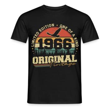 Original 1966 Jahrgang Vintage Geburtstag Retro - Männer T-Shirt - Schwarz - Vorne - AI Model Male 178 light (178cm)