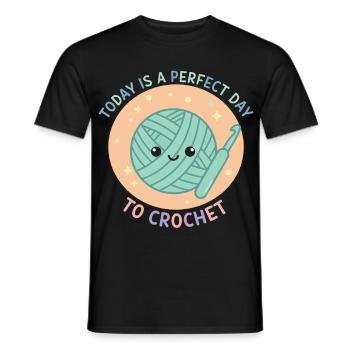 Today Is A Perfect Day To Crochet Funny - Men's T-Shirt - black - Front - AI Model Male 178 light (178cm)