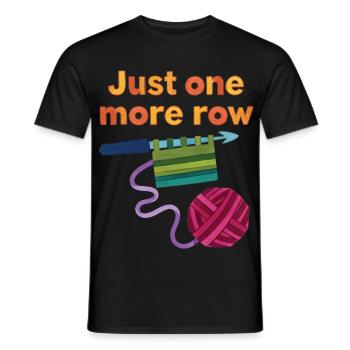 Crochet drôle : juste un rang de plus pour l’amoureux du crochet - T-shirt homme - noir - Devant - AI Model Male 178 light (178cm)